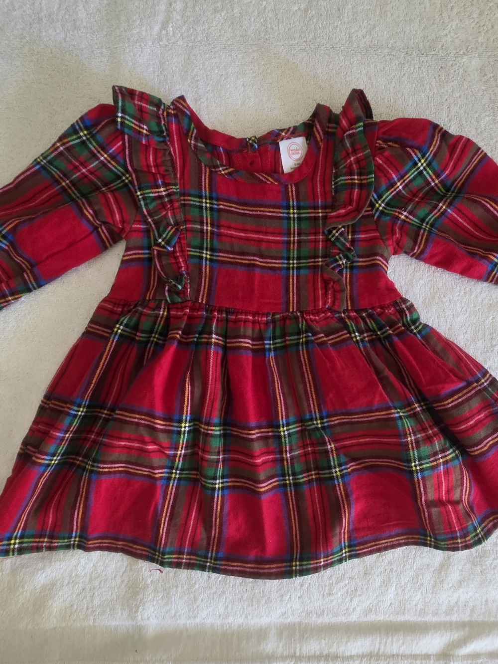 wonder nation Red Plaid Ruffle Dress